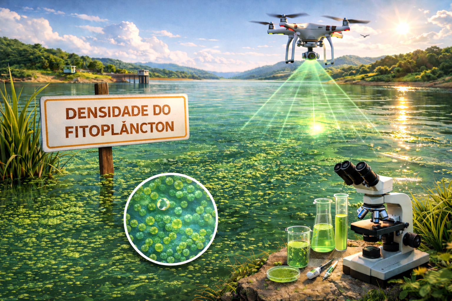 Placa de densidade total do fitopl&acirc;ncton